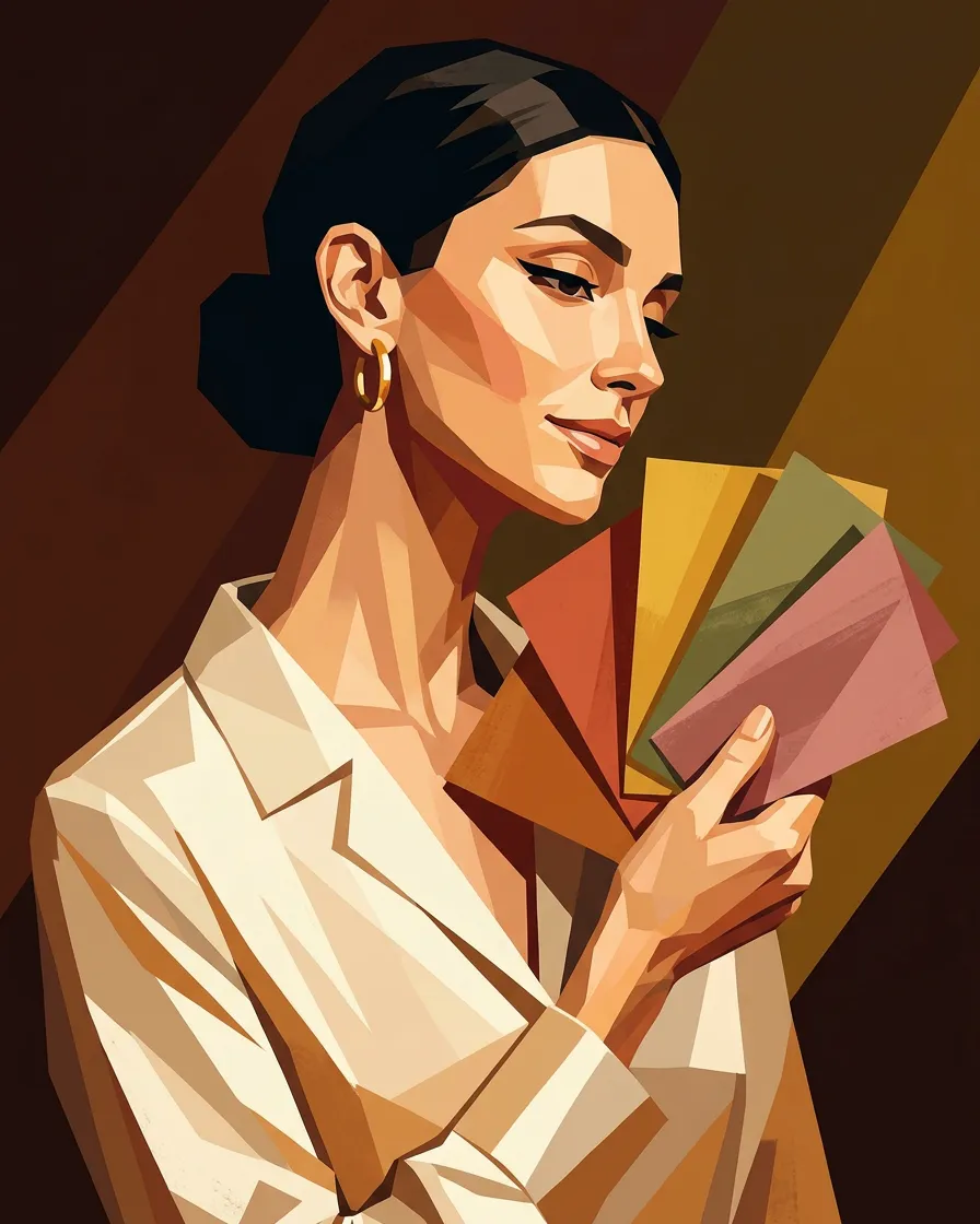 Ilustração da Stella como colorista: Guarda a sua paleta e as cores que mais valorizam você.