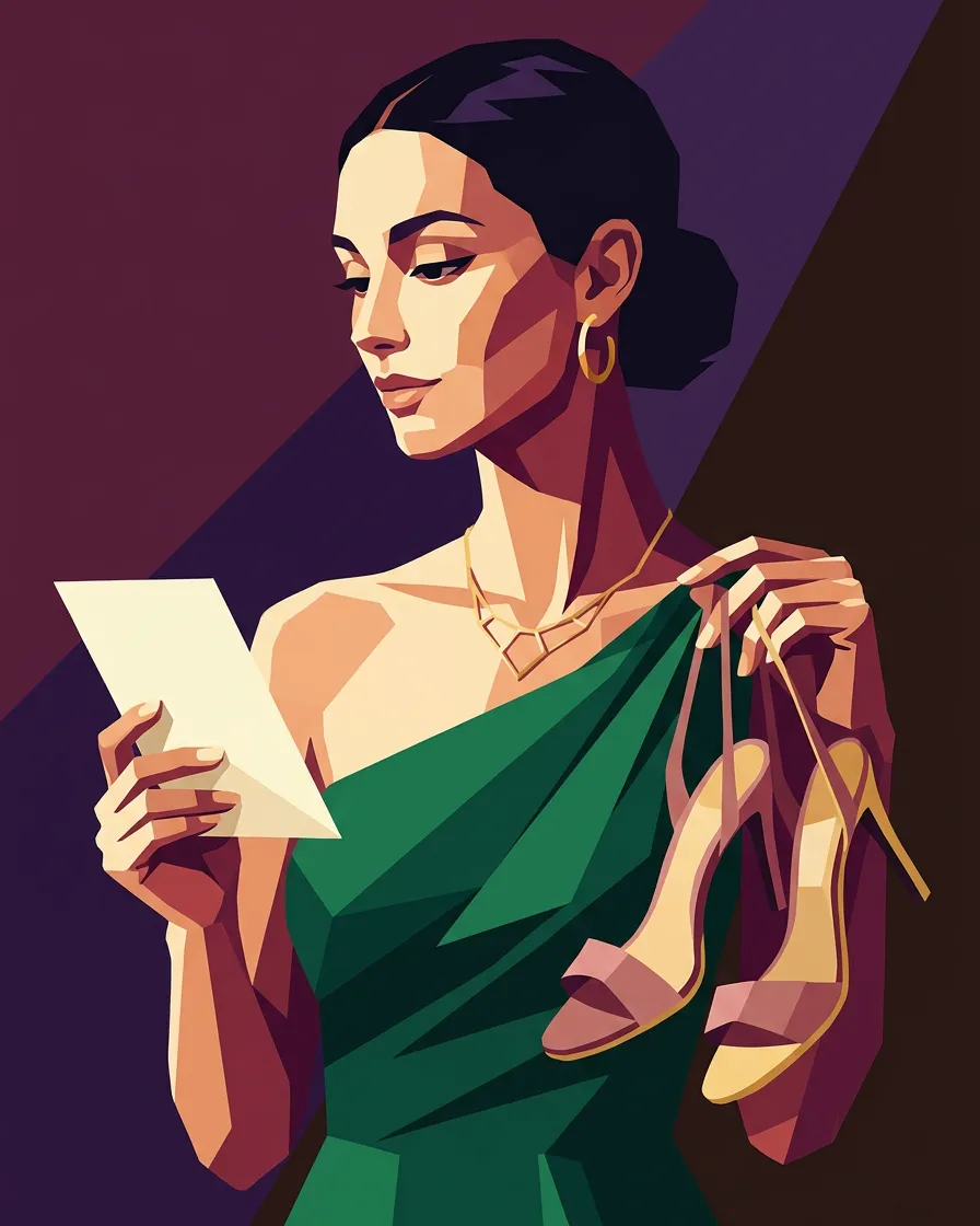 Ilustração da Stella como produtora: Planeja o look de cada evento da sua agenda, do casamento à entrevista.